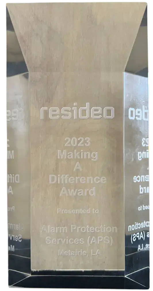 2023 Making a Difference Award presented to APS Metairie, LA by First Alert/Resideo/Honeywell