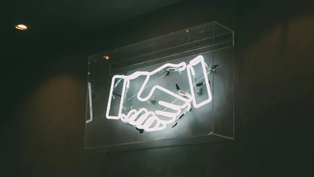 Referral Handshake Light Sign